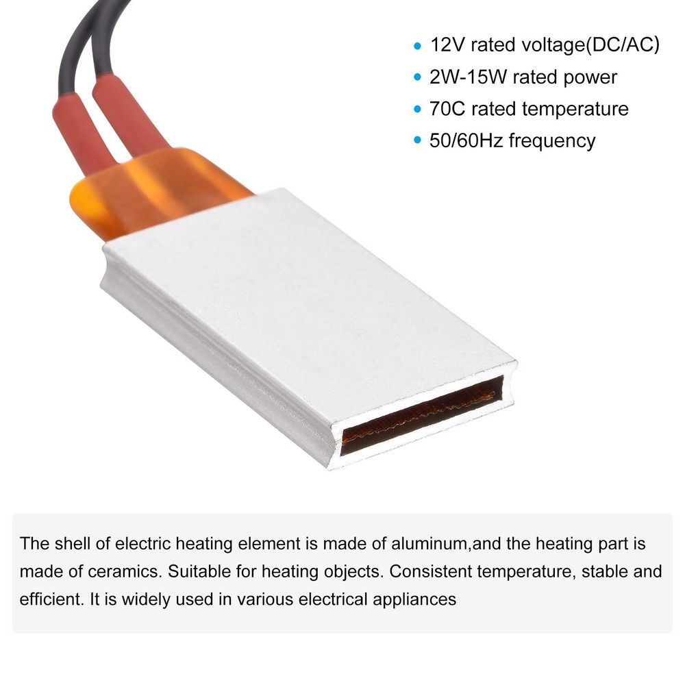 Heating Element 12V 2W-15W 70C Consistent Temperature Ceramic Thermostatic 2pcs