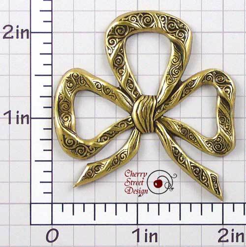 2 Scroll Bow Stampings Ox Brass 1450bo2