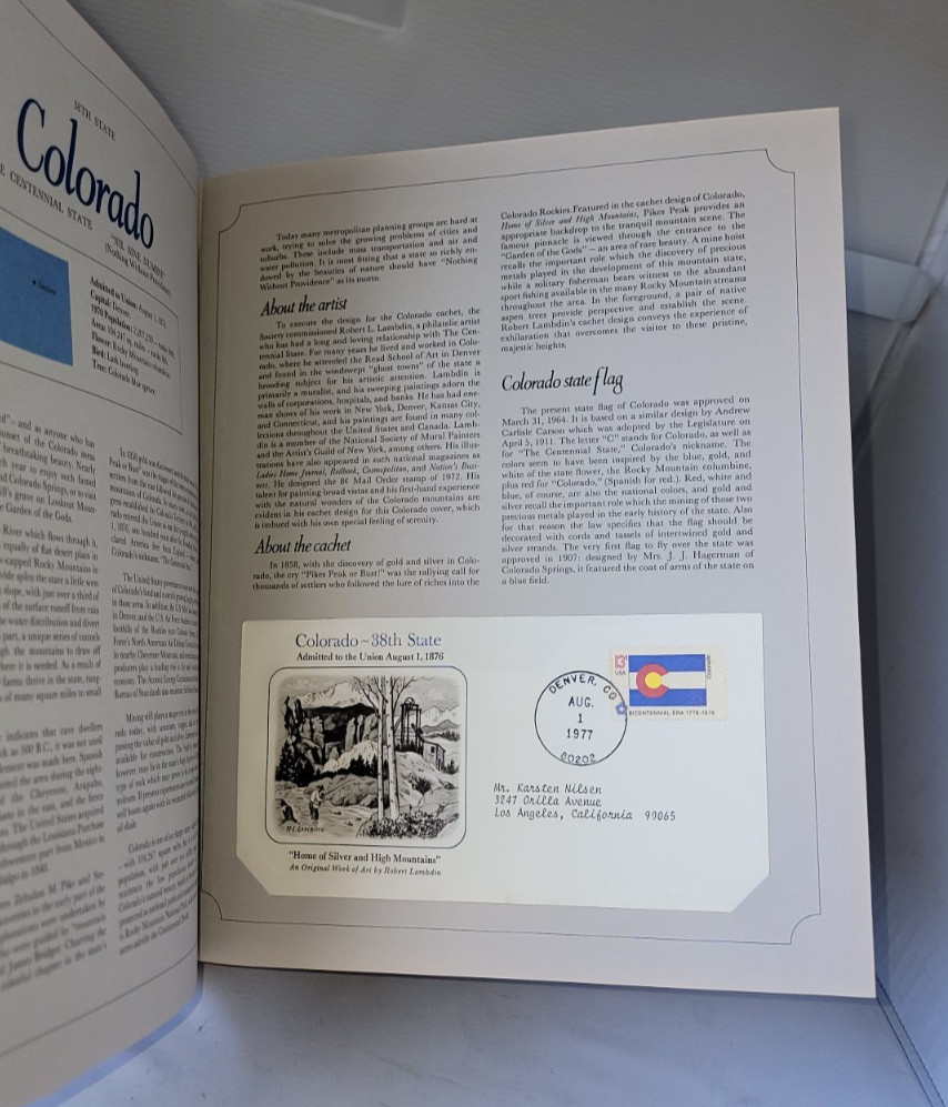 Stamps Envelope US States Of The Union Hardcover Book Westport Collector Society