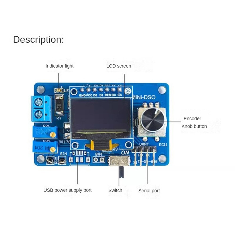 DOS LCD Oscilloscope Kit STC8K8A Single Chip Microcomputer, Electronic Lö2651