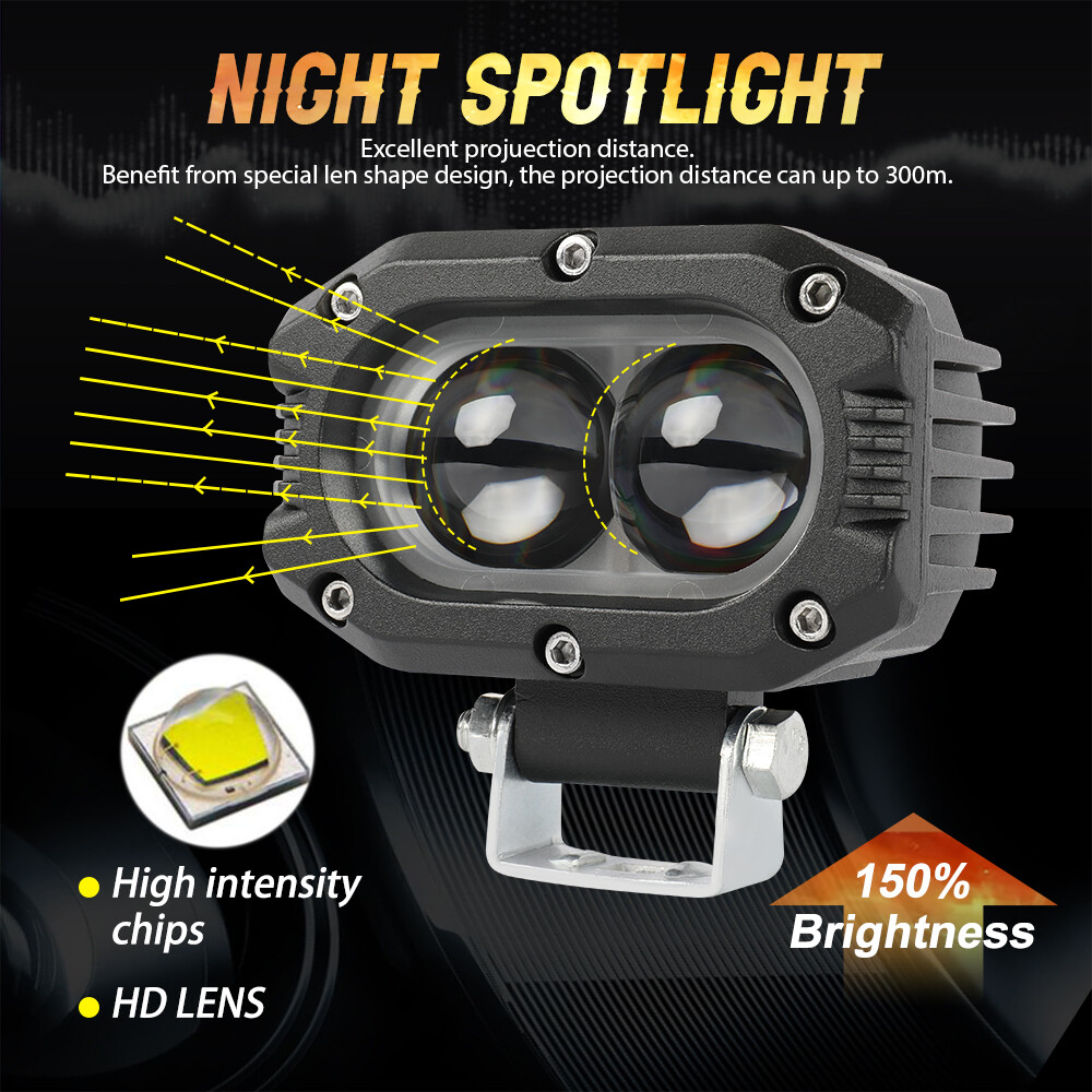 For Can-Am Commander 1000/Maverick Roof 40" +7" LED Light Bar+2" Dual Color Pods