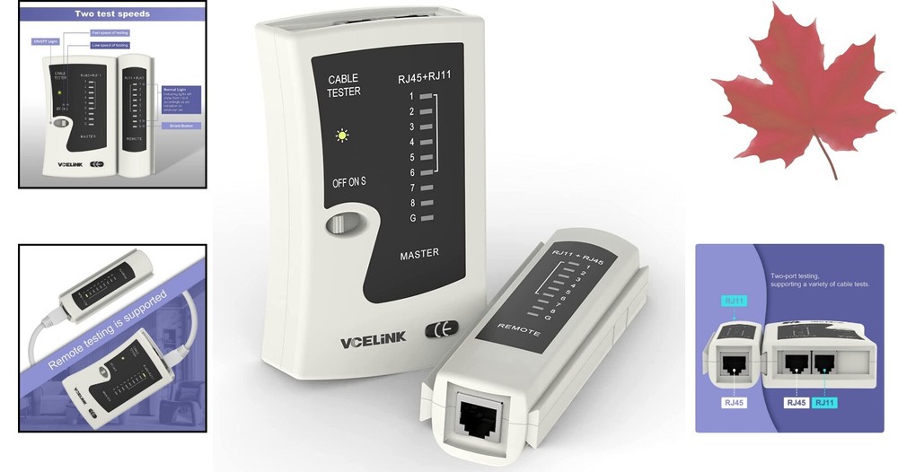 Handheld Multi-Functional Network Cable Tester - Cat6/Cat5/Cat7 & RJ11 Tester