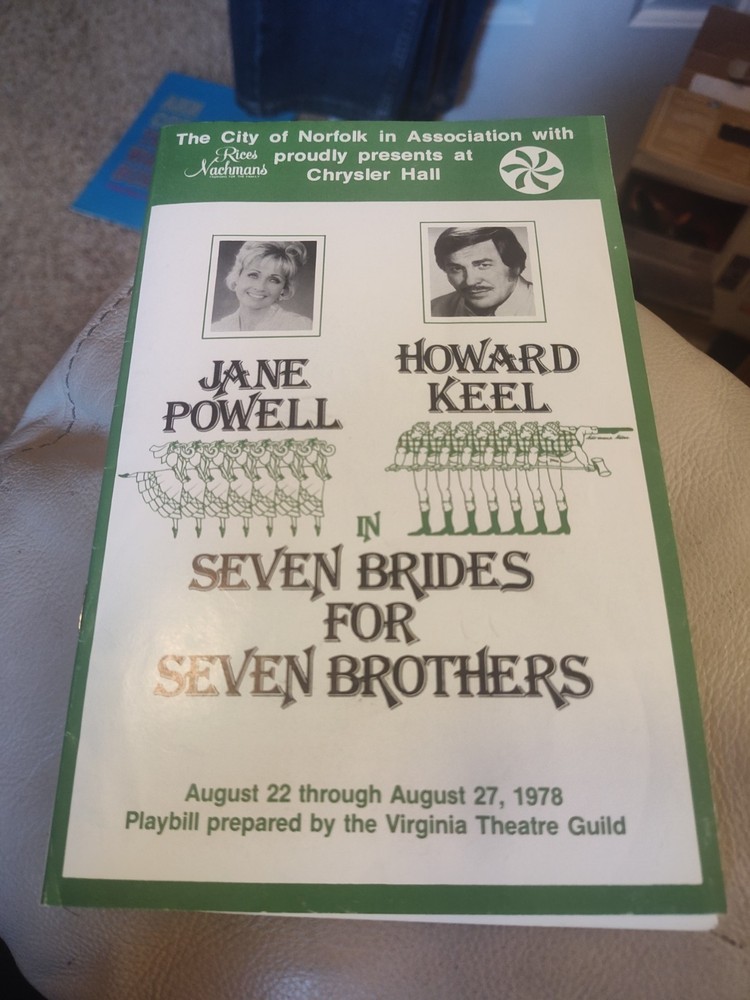 JANE POWELL "SEVEN BRIDES FOR SEVEN BROTHERS" 1978 PROGRAM PLAYBILL