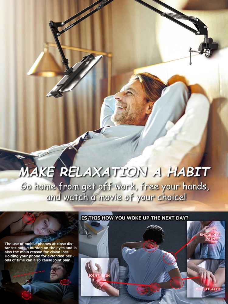 Foldable Tablet Stand, Tablet Mount Adjustable for Bed,Universal Flexible Hol...