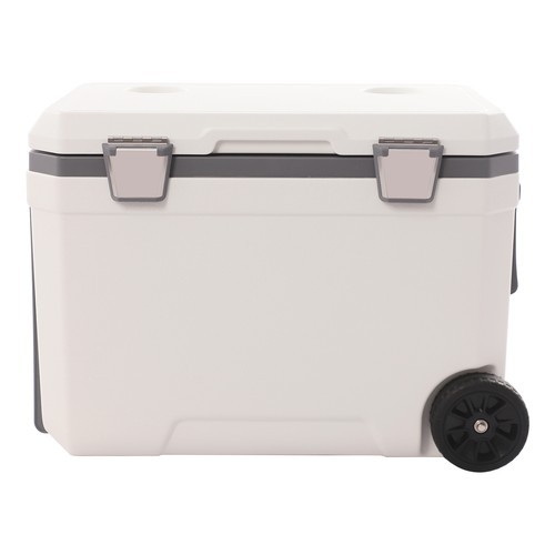 45L Wheeled Insulated Cooler Box with Pull Handle for Camping Picnic Beach