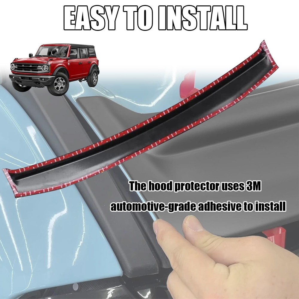 Hood Deflector Protector Compatible with Ford Bronco 2/4 Matte Black
