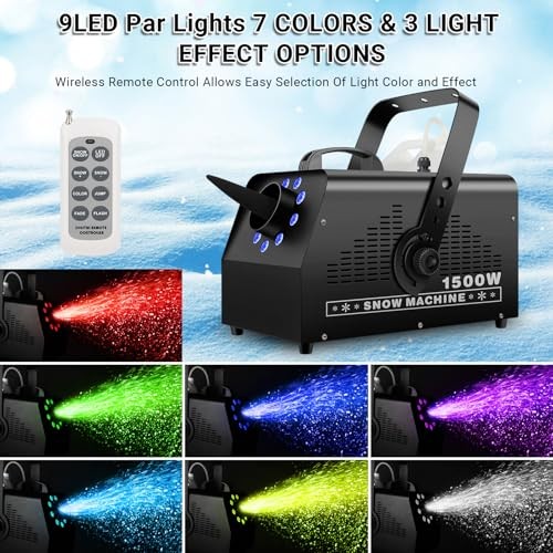 Snowflake Maker: Wired & Wireless Remote Snow Volume - with 1500W Snow Machine