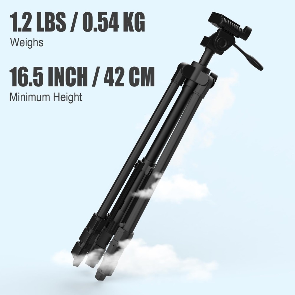 55-Inch Lightweight Aluminum Tripod for Laser Tools – Bubble Level, Quick Rel...