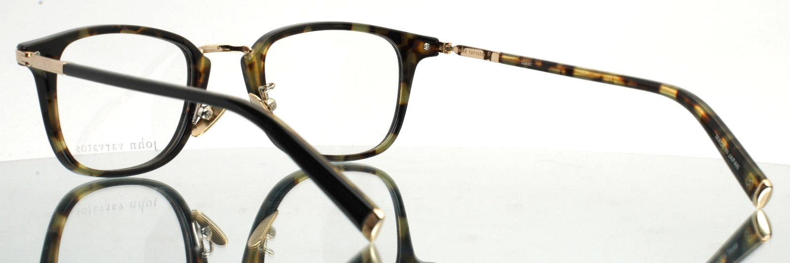 JOHN VARVATOS V405 Black Tortoise Mens Square Full Rim Eyeglasses 48-23-150