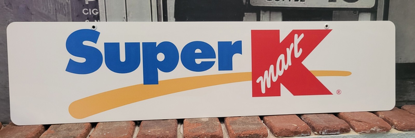 Super Kmart aluminum display sign  6" x 24"