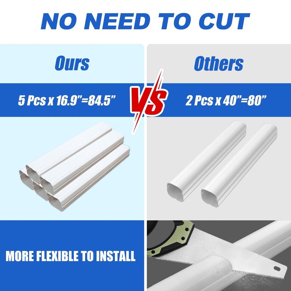 7.5Ft Mini Split Line Set Cover for AC and Heat Pump Units