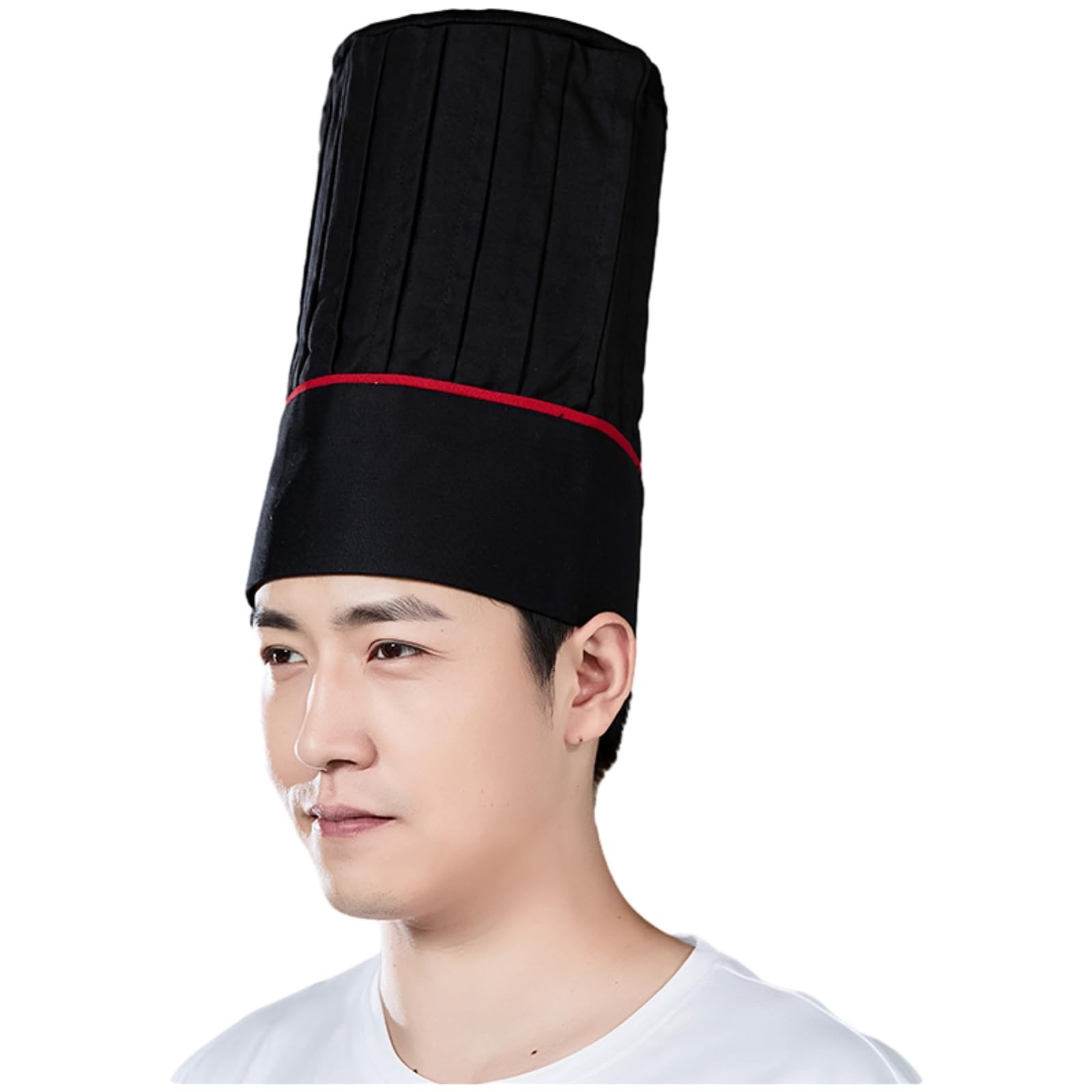 Black Tall Chef Hat Adult Adjustable Elastic Cooking Cap