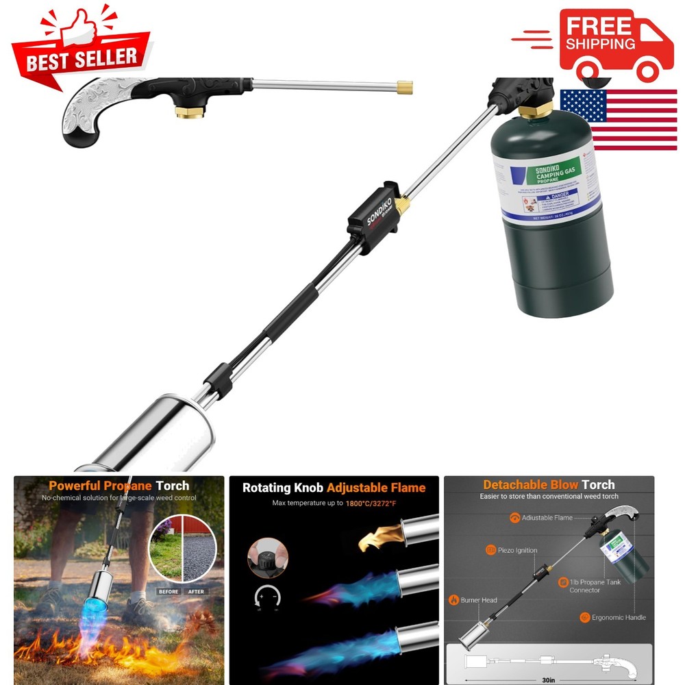 Environmentally Friendly Weed Burner - High-Output Propane Torch for Efficiency