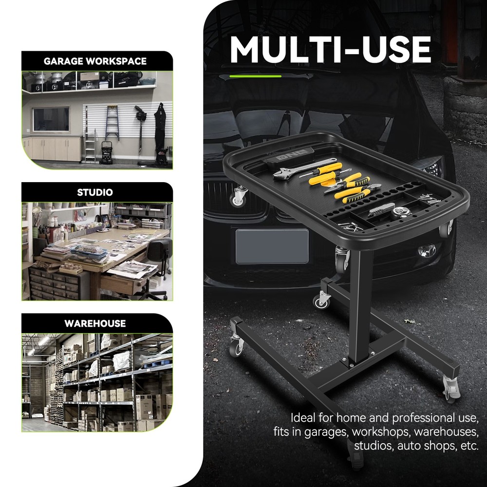 2-In-1 Sturdy w/ 360° Rolling Casters Adjustable Storage Working Table Durable