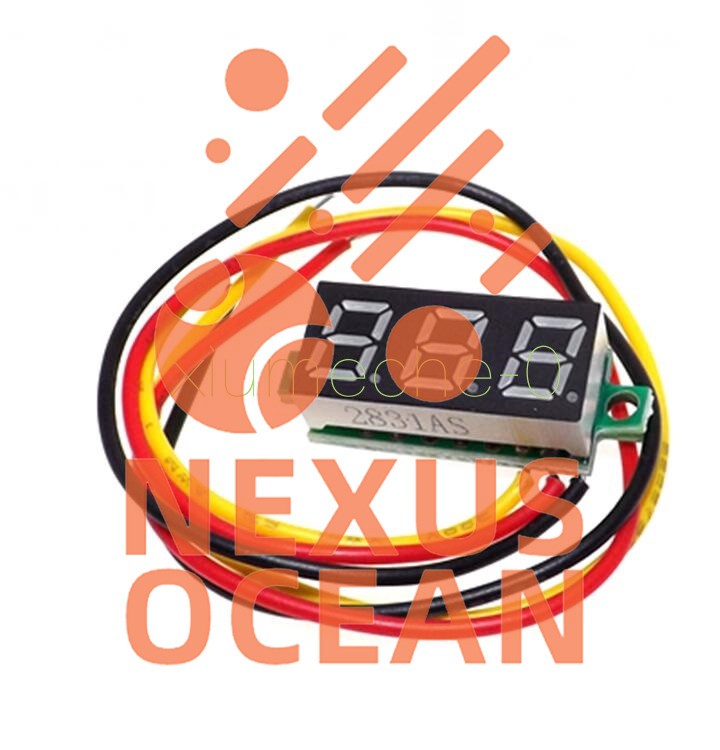 0.28" Red LED DC 0-100V 3Wires Digital Voltmeter Display Voltage Panel Meter M