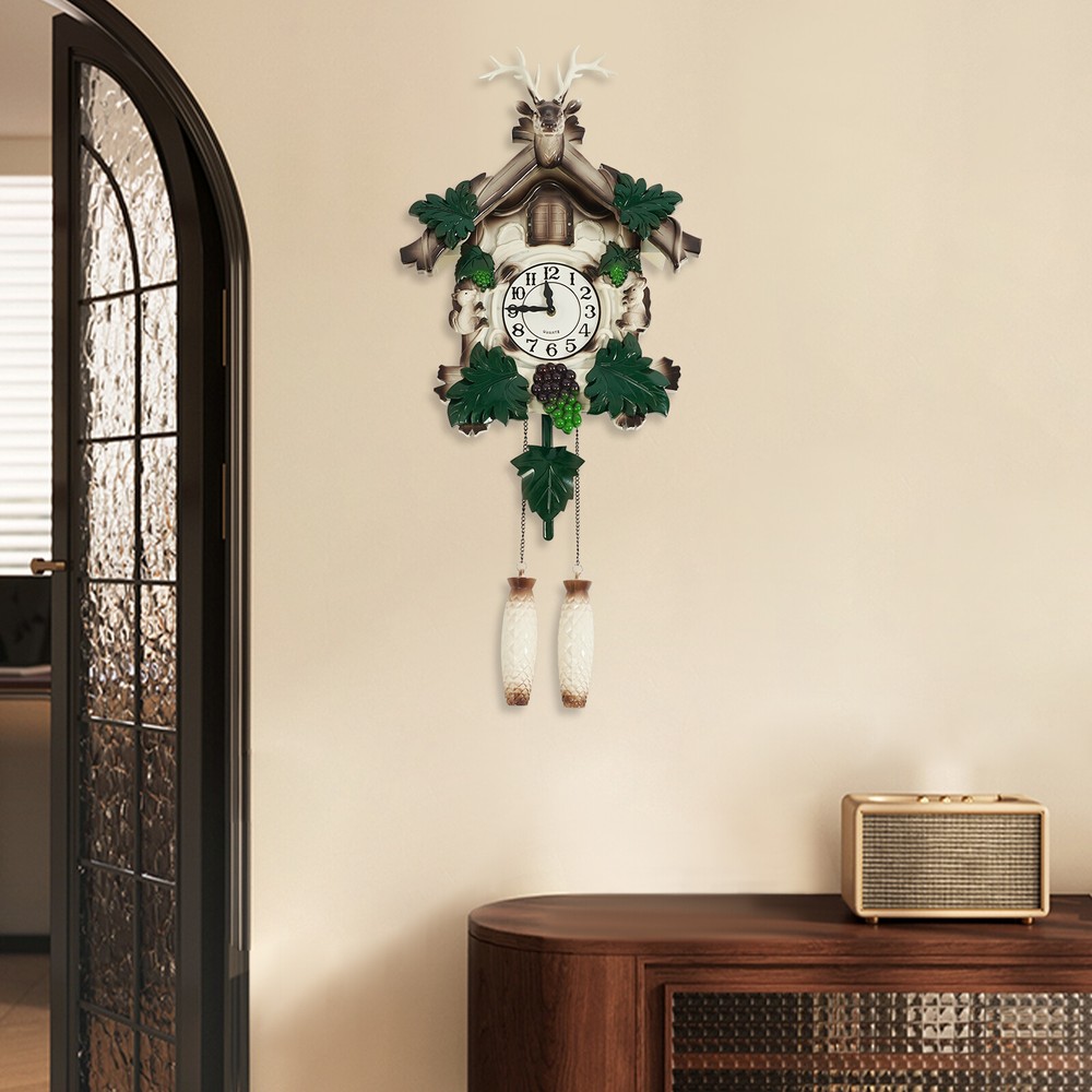 White Wall-mounted Clock Battery Powered Wall Clock Antler Shape Retrol Clock