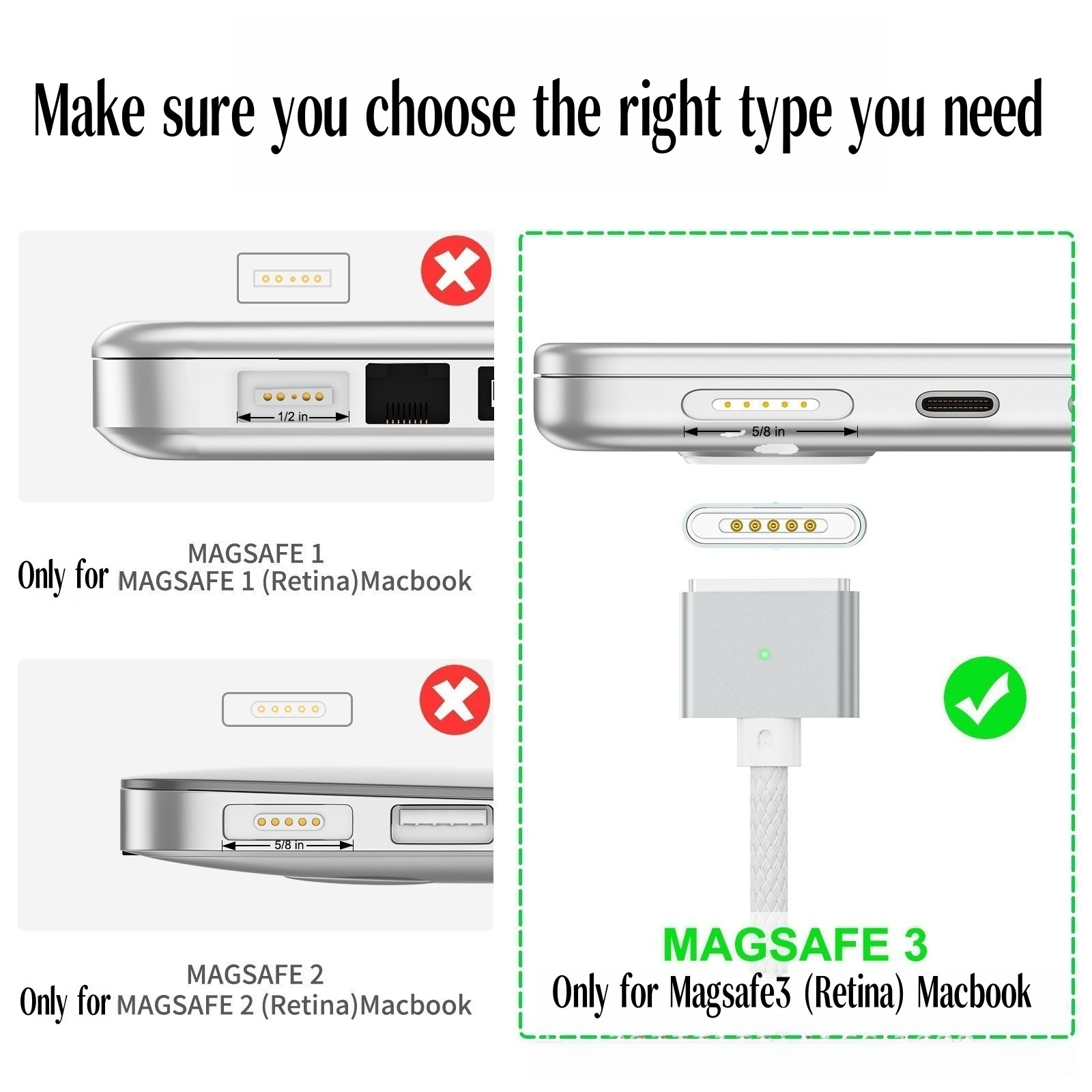 OEM Apple USB-C to MagSafe 3 Cable (2 m) Silver 140W For MacBook 16''