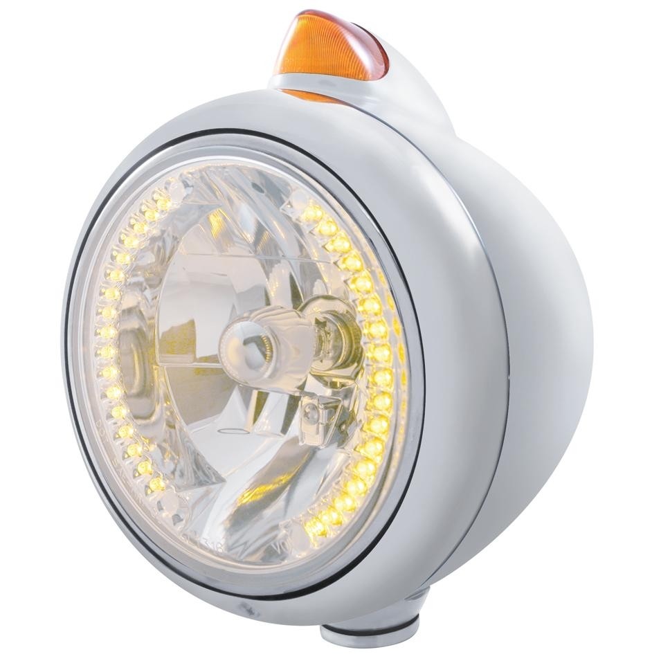 Guide Headlight H4 Bulb Dual Function LED Original Style - Amber LED/Amber Lens