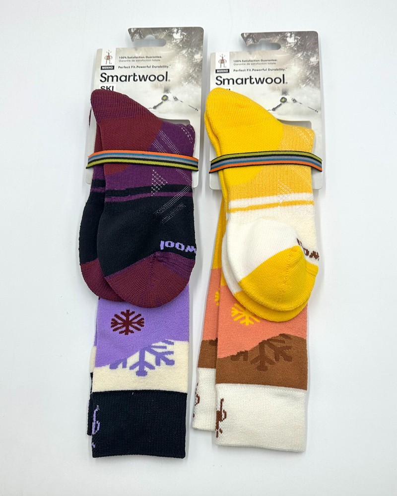 Smartwool 2 Pack Women's Ski Pattern Over the Calf Socks Size Med 2 Colors Mix