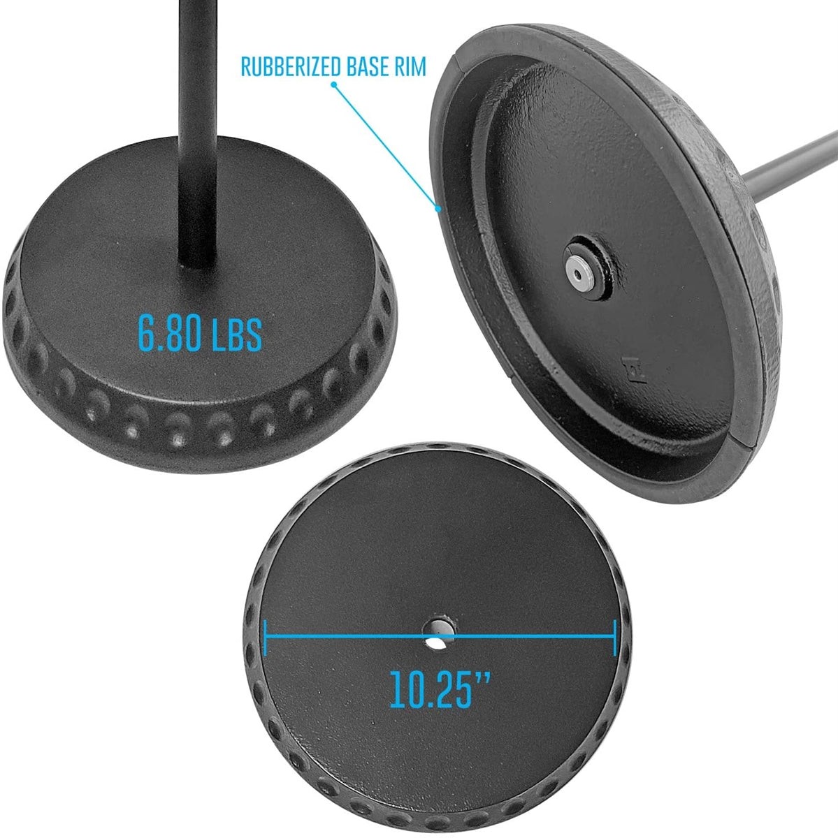 Quick Grip Height Adjustment Microphone Stand with Heavy Round Base and Boom