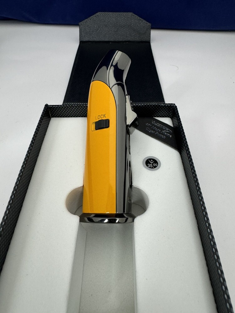 Vector AZTECH - Wind Resistant Large Single Jet Torch Lighter - Yellow - New
