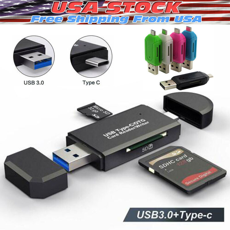 Card Reader USB 3.0 Type C Micro SD TF OTG Smart Memory Adapter Laptop Computer
