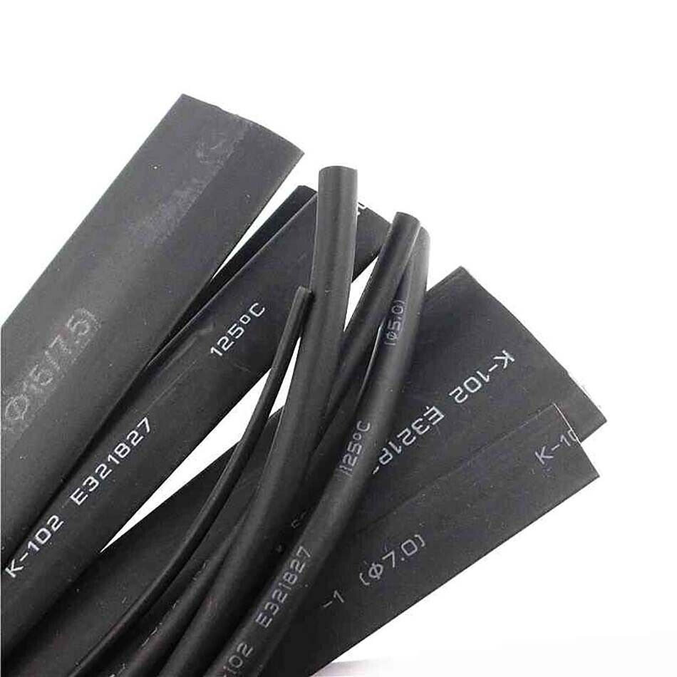 Black Φ0.6mm - 210mm Heat Shrink Tube 2:1 Cable Wire Tubing Electrical Sleeving