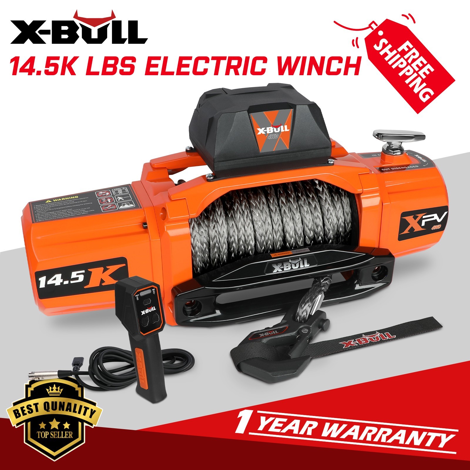 X-BULL Electric Winch 14500LBS 13000LBS 12000LBS 10000LB Winch 4WD Trailer Jeep