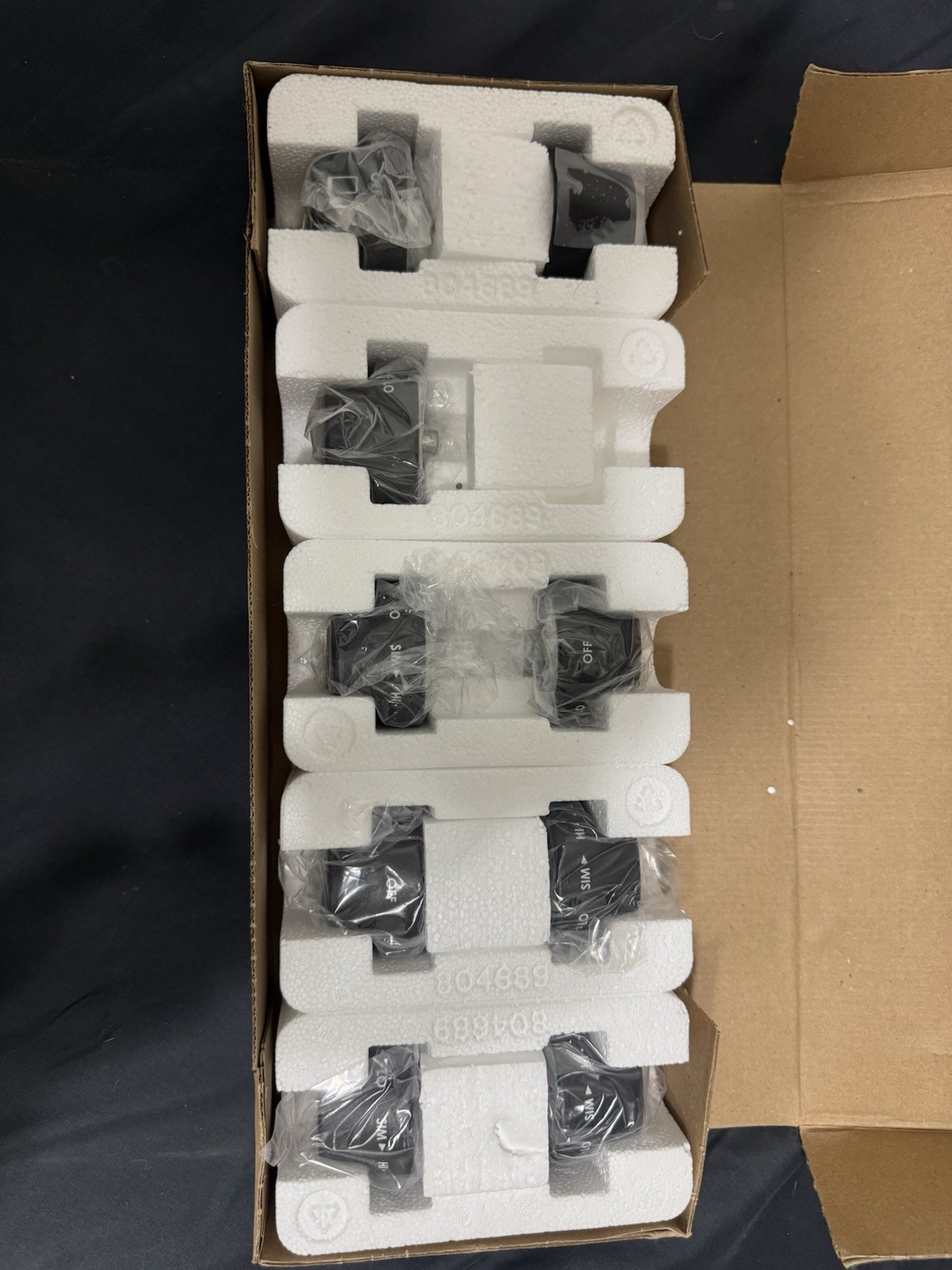 Black Control Knobs Set for Commercial Cooking Equipment, Various Markings