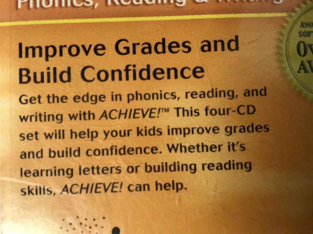 Achieve Grades 1-3 Phonics Reading Writing Learning Company Software 1998 4 Disc