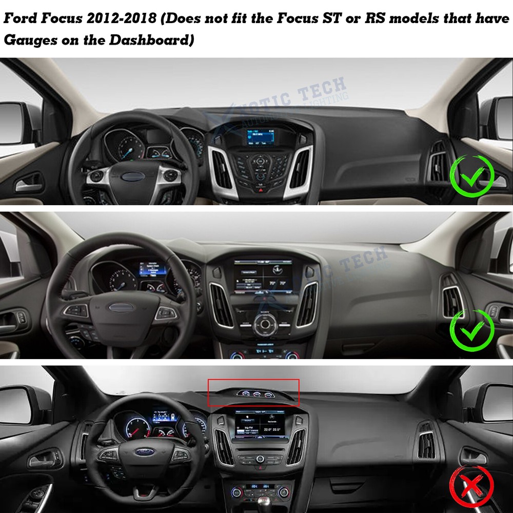 Dashboard Cover Pad Anti-Dirt Sunshield Protect Dash Mat For Ford Focus 2012-18