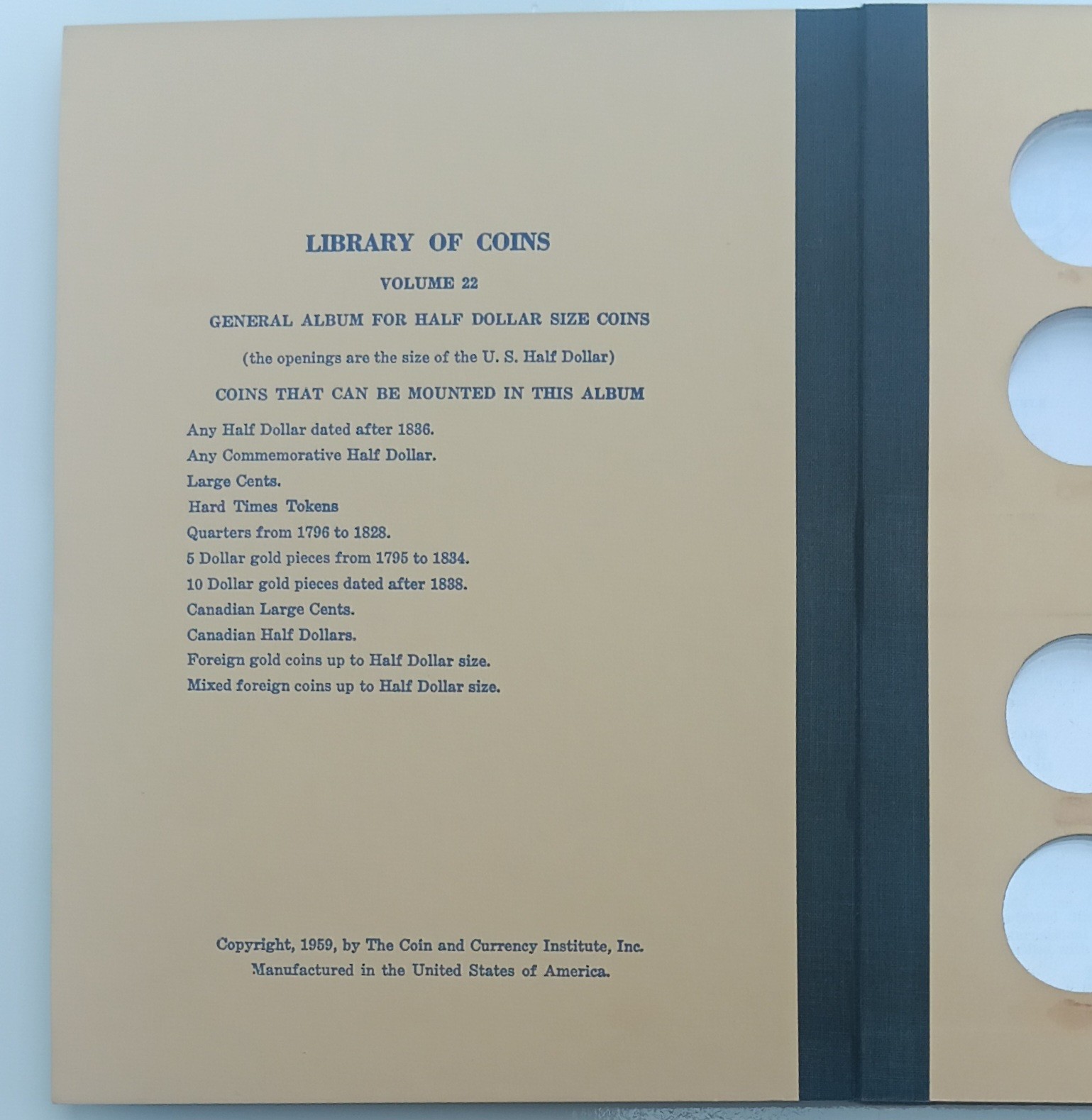 Lot Of 2 Library Of Coins General Blank Half Dollar 50c Size Stock Album VOL. 22