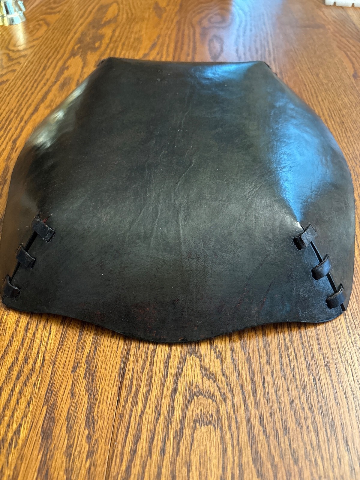 Peru Handcrafted Tooled Leather Bowl Tray Spanish 13.5"x 11.75 Free Shipping!