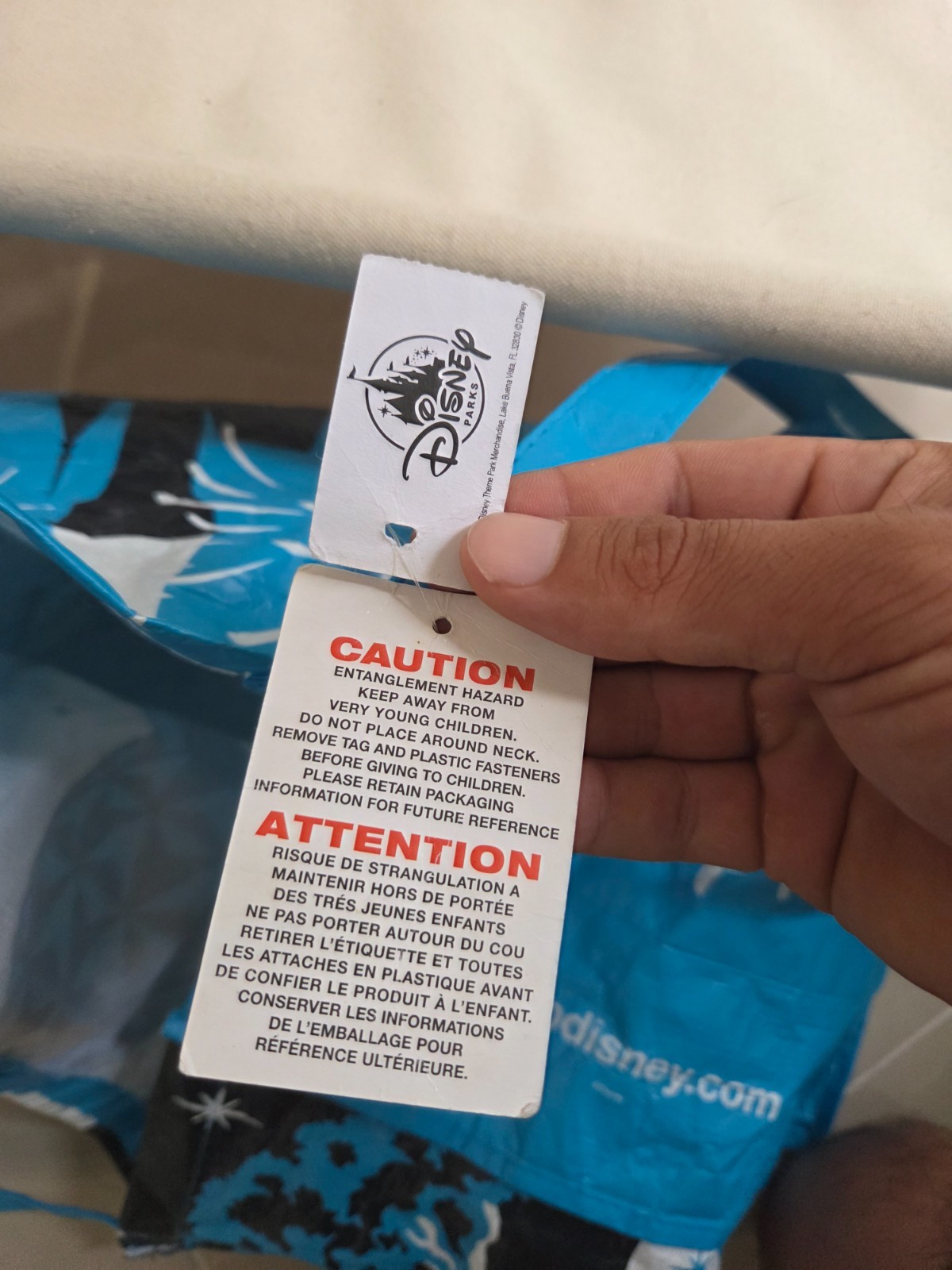 Walt Disney World Shopping Tote Bag Parks Blue Graphic Reusable Eco Friendly Bag