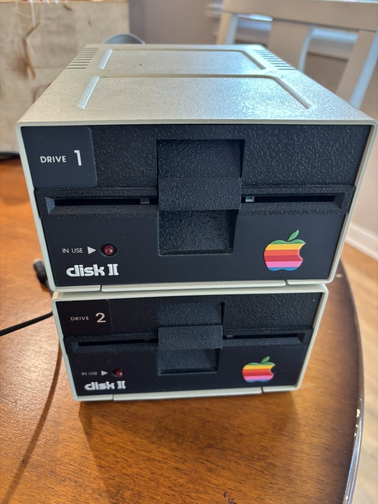 Apple II Plus W/ 2 Disk Drives Manuals Joysticks Original Packaging Powers On