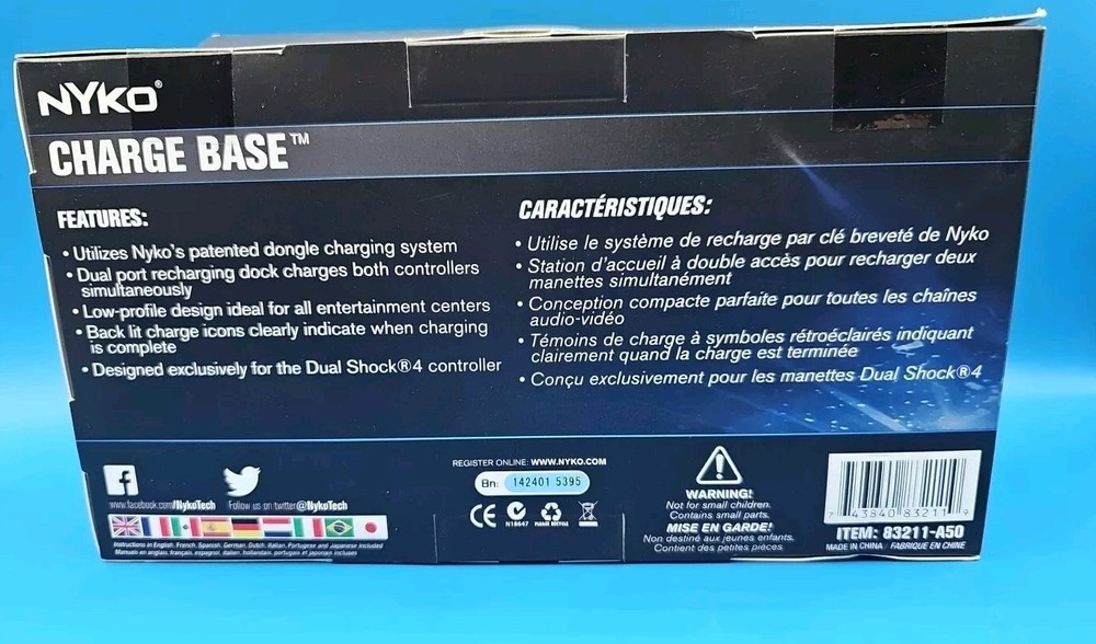 Nyko Technologies 83211 Charge Base for PlayStation 4