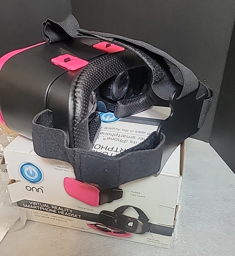 Onn VR Virtual Reality Smart Phone Headset Pink New!