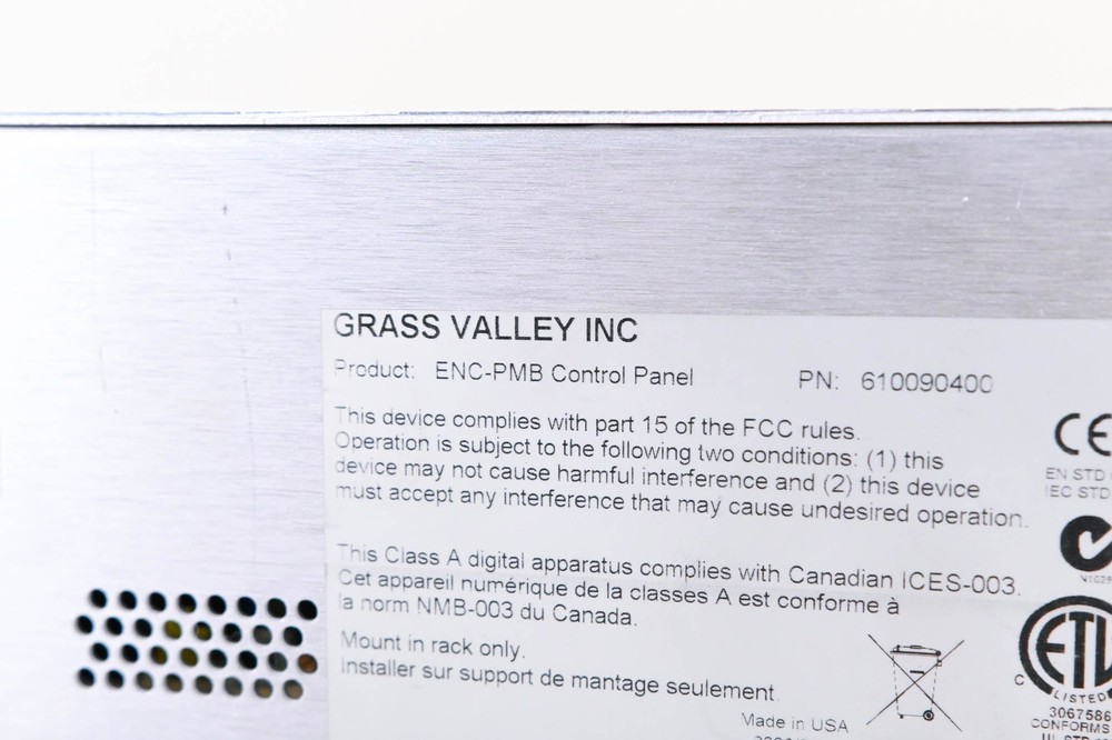 Grass Valley ENC-PMB Control Panel CG00546