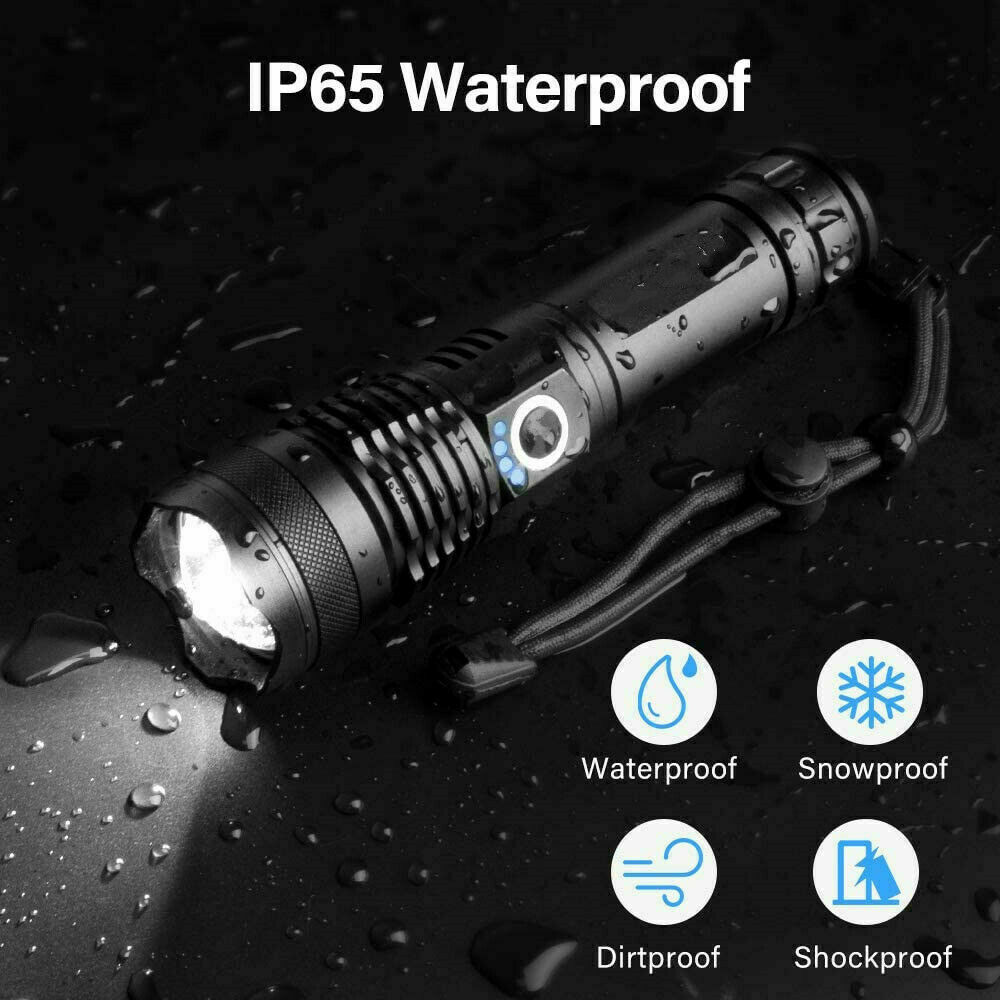 Super-Bright LED Tactical Flashlight Torch With Rechargeable Battery
