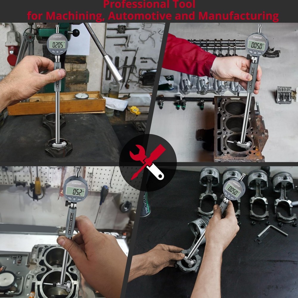 XUNTOP Precision Measurement Bundle: Digital Dial Test Indicator & Bore...
