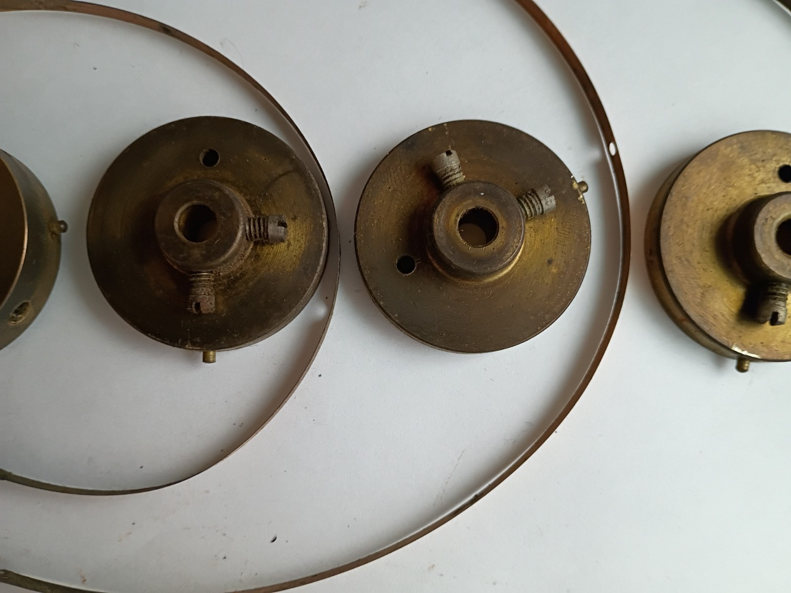 1928 Atwater Kent Model 44 Tuning Pulley Set Brass Wheels And Metal Bands