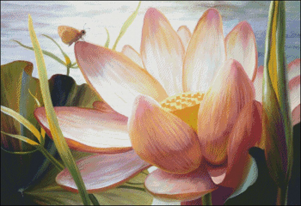 Lotus Landing - DIY Chart Counted Cross Stitch Patterns Needlework embroidery