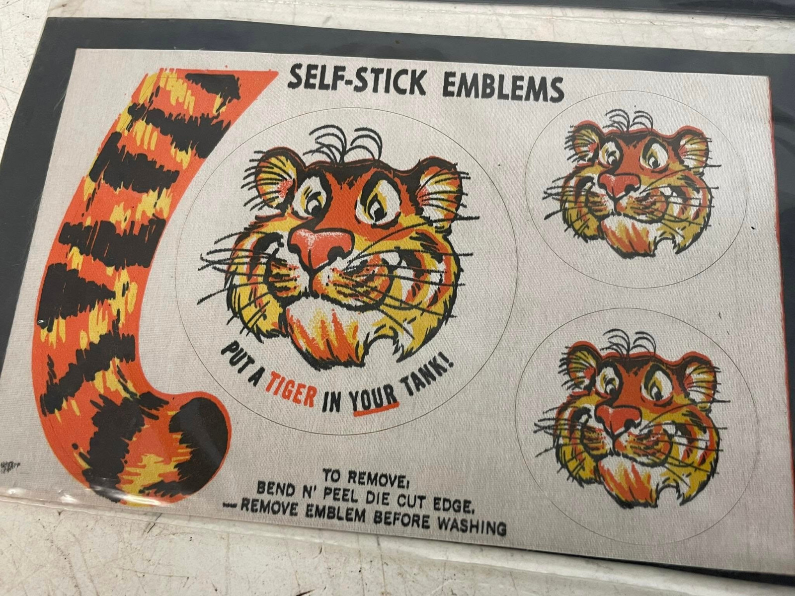 Vintage NOS Esso Gas Put A Tiger in Your Tank Self-Stick Emblems Decals Lot