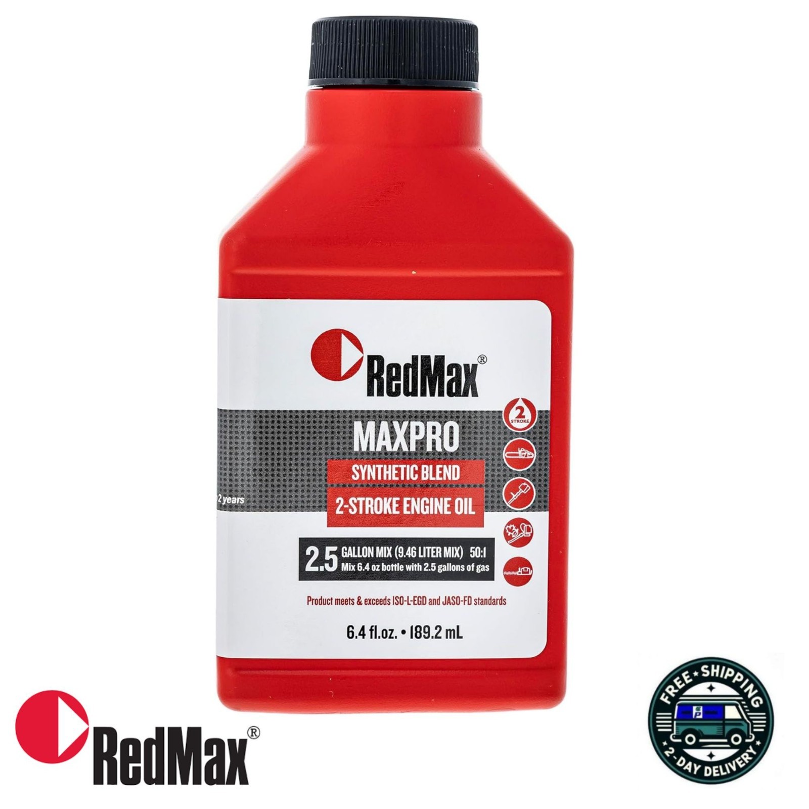 RedMax 598817703 MaxPro 2-Cycle Oil 6.4oz 2.5 Gallon Mix Case of 48 JASO-FD