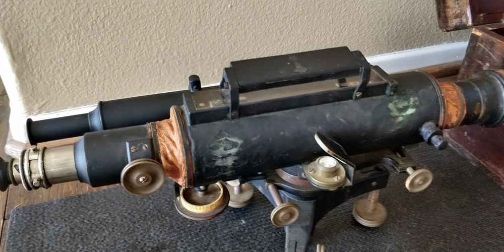 1900s Fauth & Co. Dumpy Level in wood case Surveying Equipment