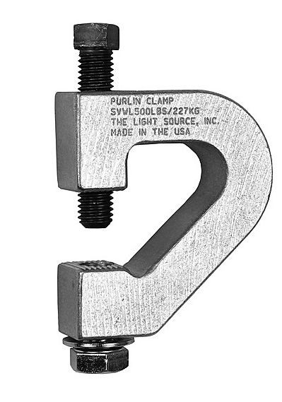 The Light Source PCB1/2 Purlin Clamp, 1/2 Fasteners, Black