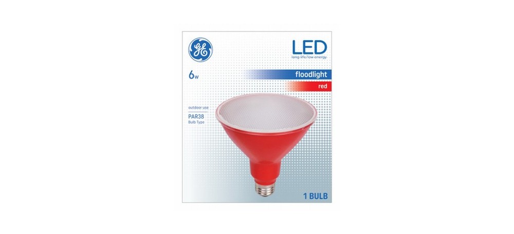 Floodlight Bulb, Decorative, PAR38 Lamp, Medium (E26) Lamp Base, Non-Dimmable, R