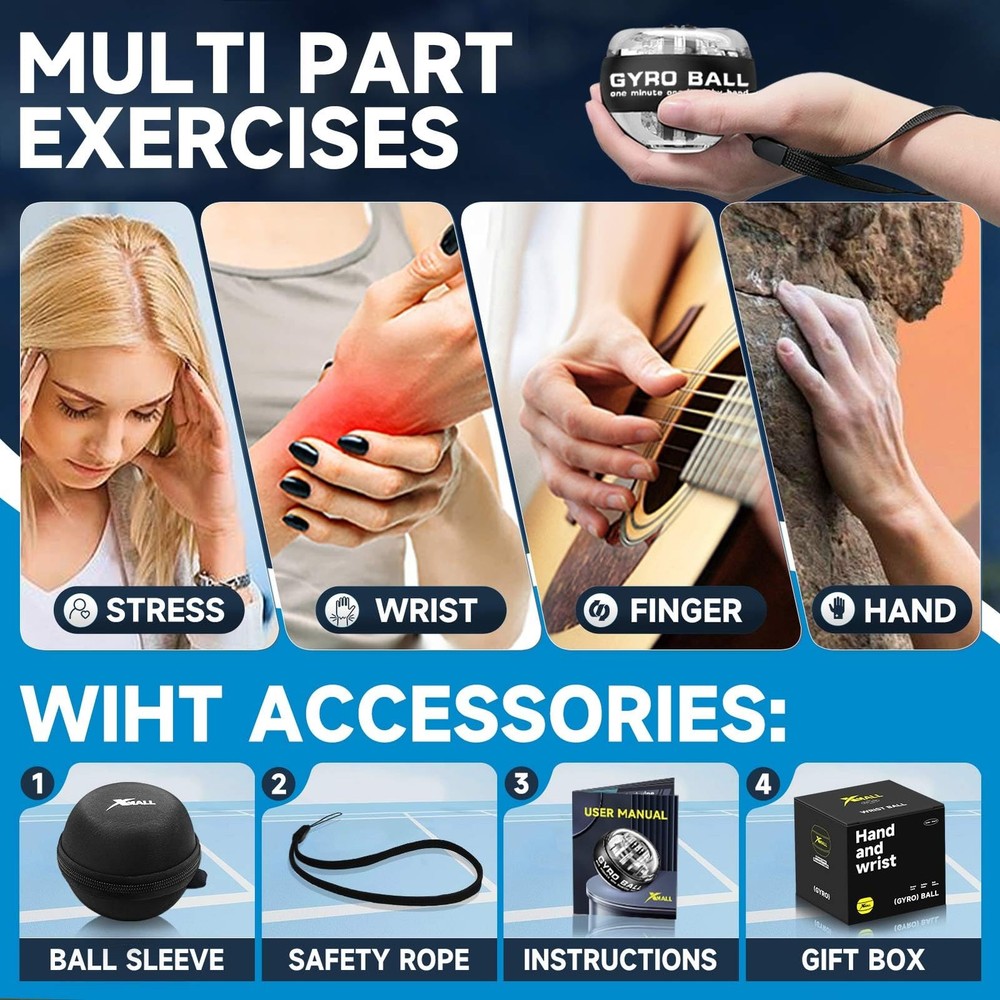 XMALL Torque Ball Hand Exerciser, Grip Strength Trainer, Forearm Black