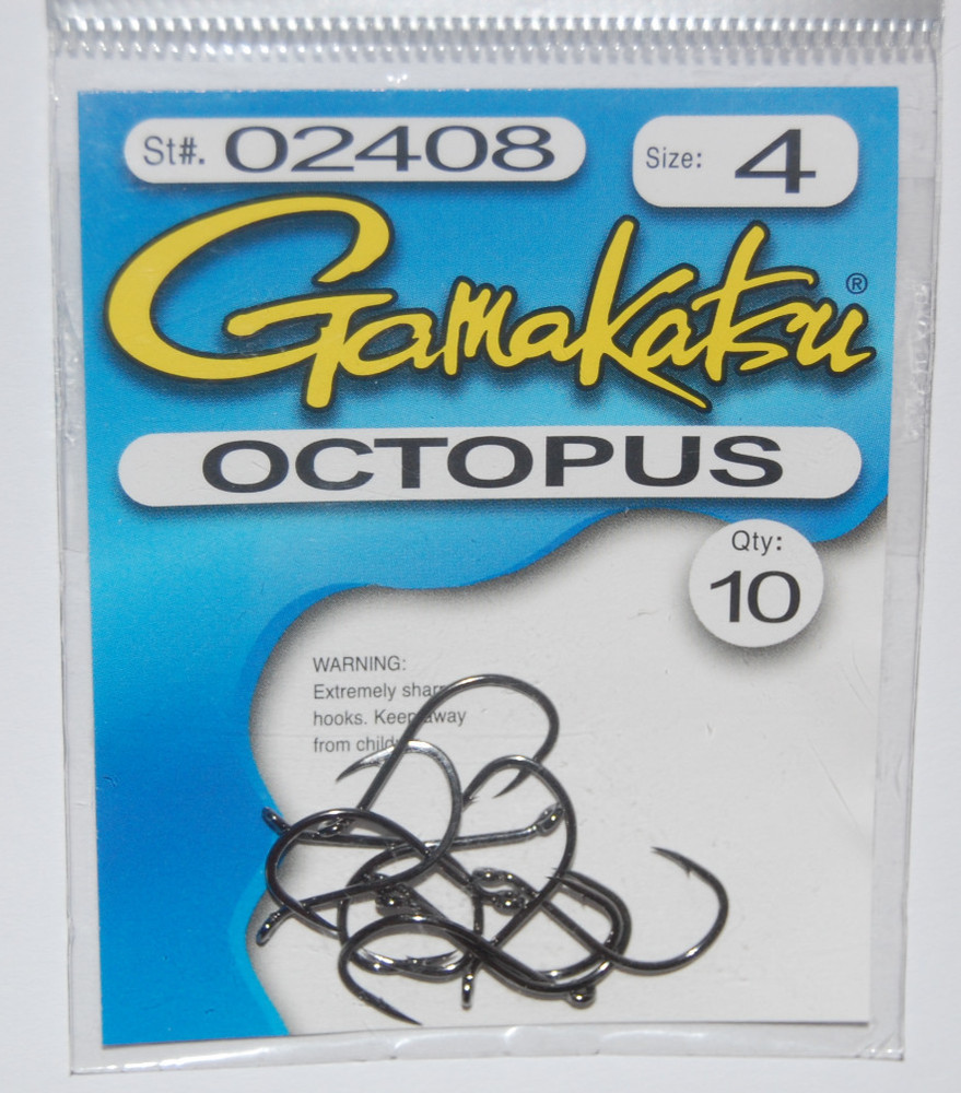 gamakatsu octopus hook size 4  10 per pack # 02408  hooks