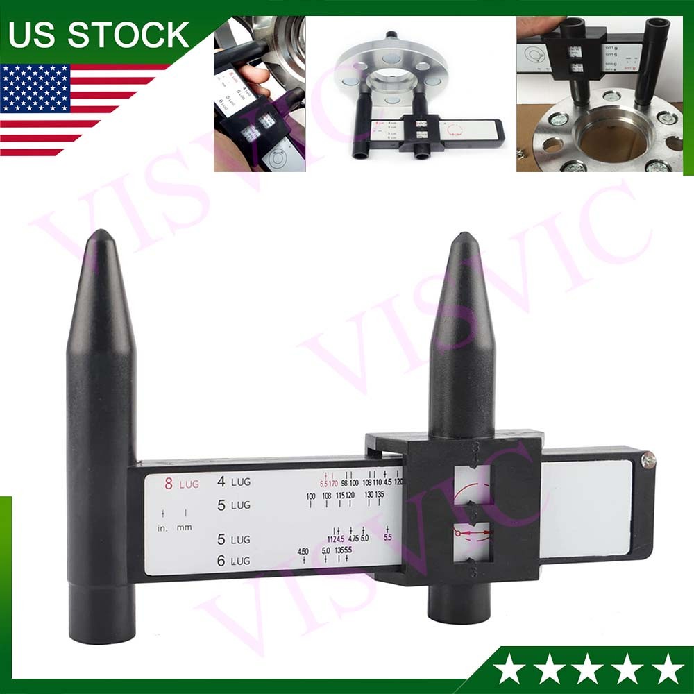 Wheel Bolt Pattern Gauge Tool 4 5 6 8 Lug Pattern Quick Measure Slide Hand Held⭐